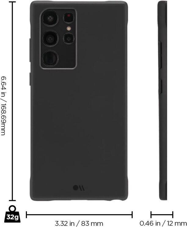 Защитный чехол Case-Mate Tough для Samsung Galaxy S22 Ultra (S908) - Black: фото 5 из 8