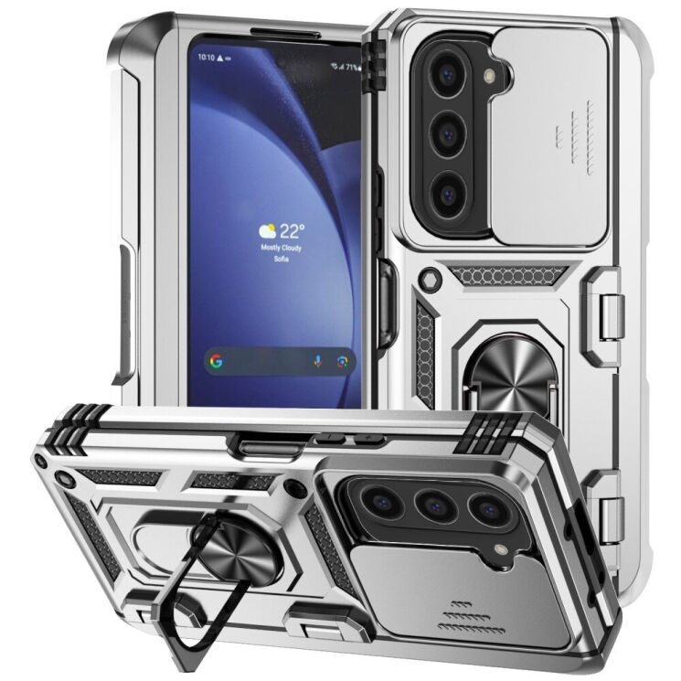 Защитный чехол Deexe Armor Slider (FF) для Samsung Galaxy Fold 6 - Silver: фото 1 из 10