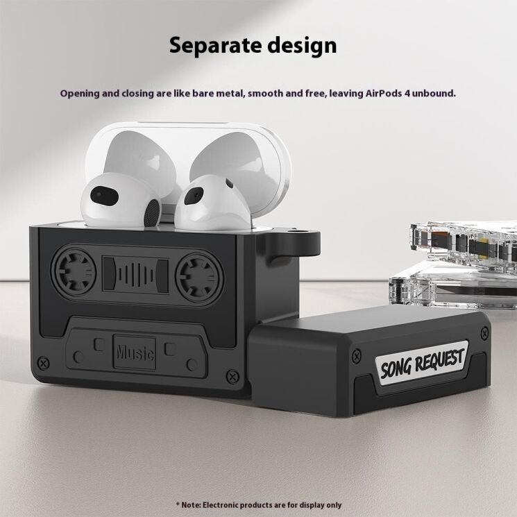 Защитный чехол Deexe Cassette Design для Apple AirPods 4 - Orange: фото 6 из 9