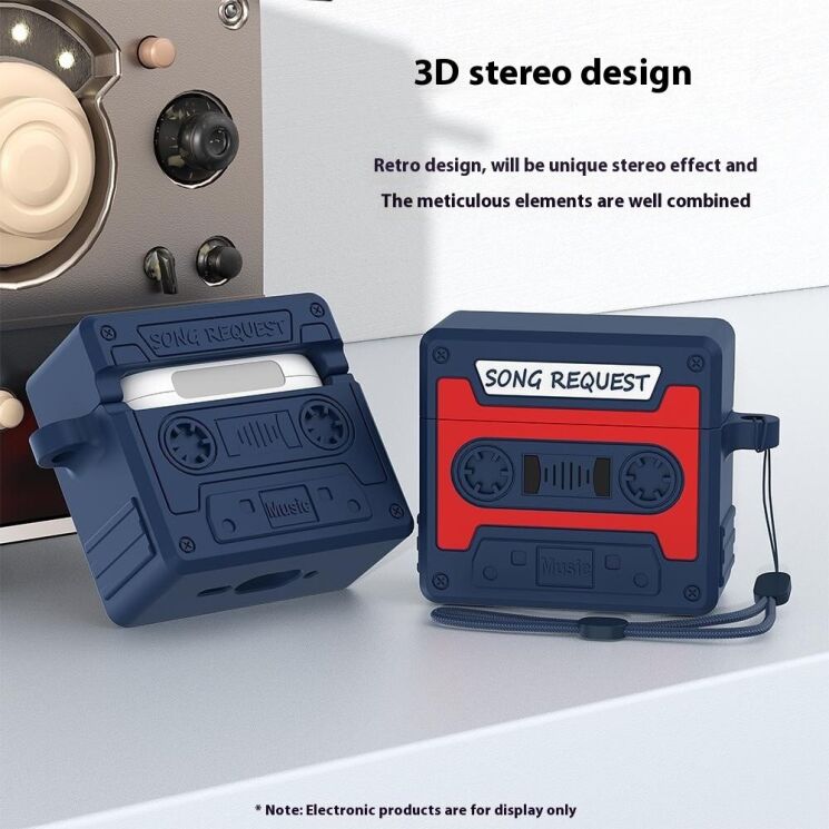 Защитный чехол Deexe Cassette Design для Apple AirPods 4 - Orange: фото 5 из 9