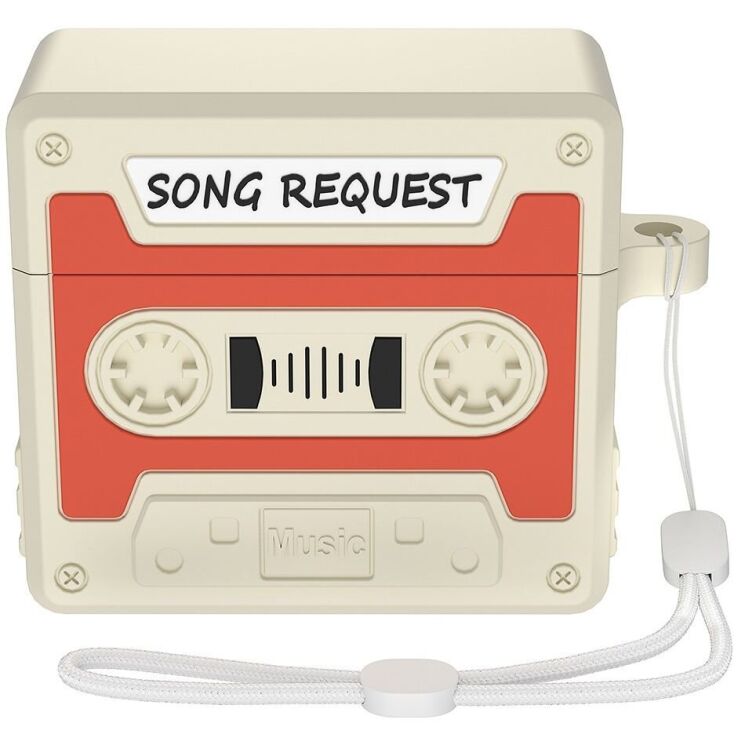 Защитный чехол Deexe Cassette Design для Apple AirPods 4 - Orange: фото 1 из 9