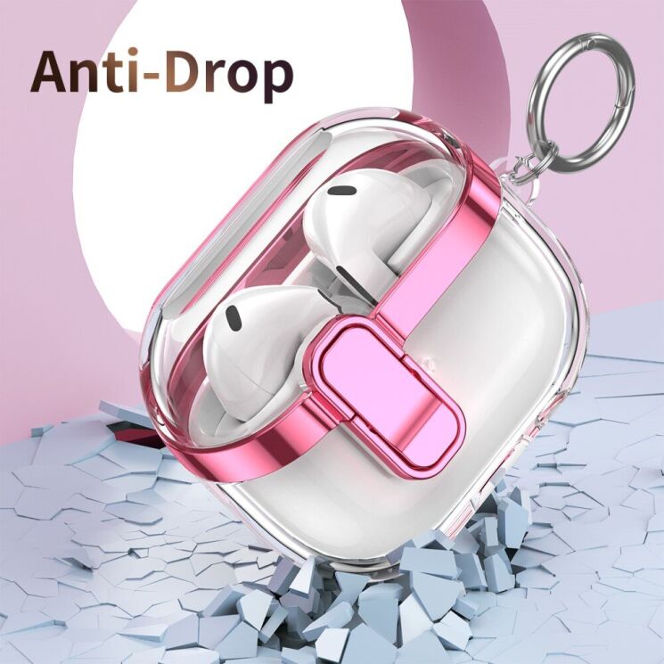 Защитный чехол Deexe Clear Luxe для Samsung Galaxy Buds 3 / Buds 3 Pro - Rose Gold: фото 6 из 8