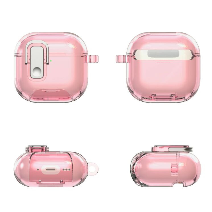 Захисний чохол Deexe Clear Stand для AirPods 5 / 4 - Transparent Pink: фото 8 з 8