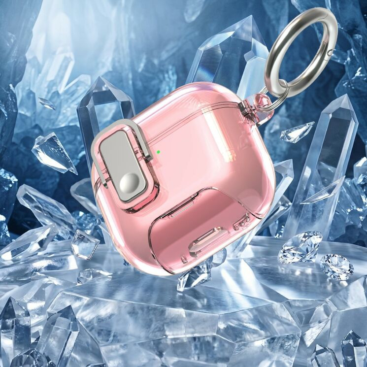 Захисний чохол Deexe Clear Stand для AirPods 5 / 4 - Transparent Pink: фото 5 з 8