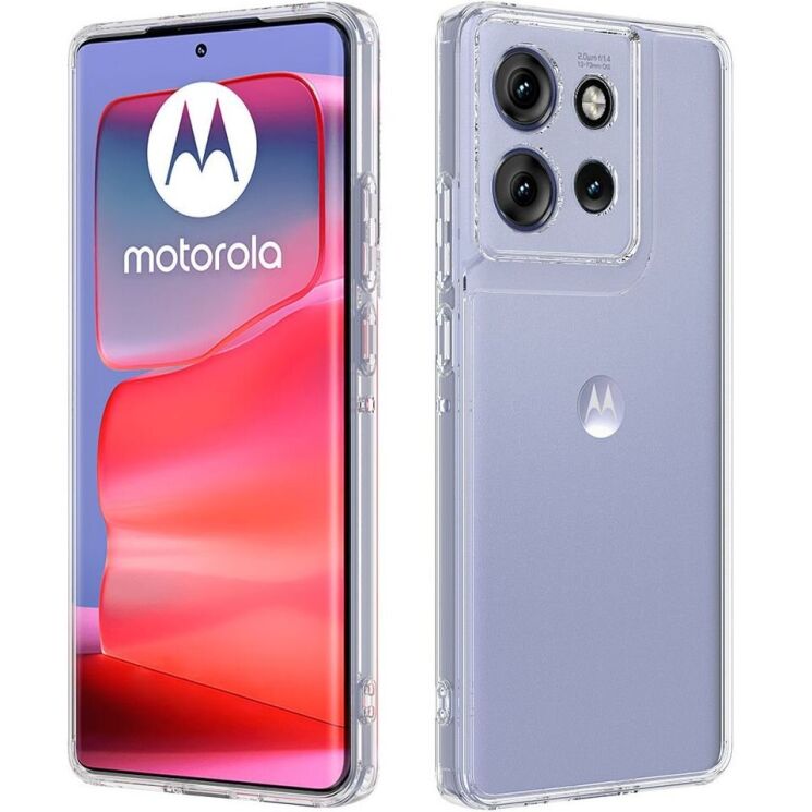 Защитный чехол Deexe Crystal Hybrid для Motorola Edge 50 Neo - Transparent: фото 2 из 7