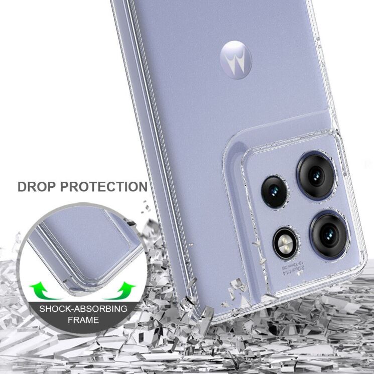 Защитный чехол Deexe Crystal Hybrid для Motorola Edge 50 Neo - Transparent: фото 5 из 7