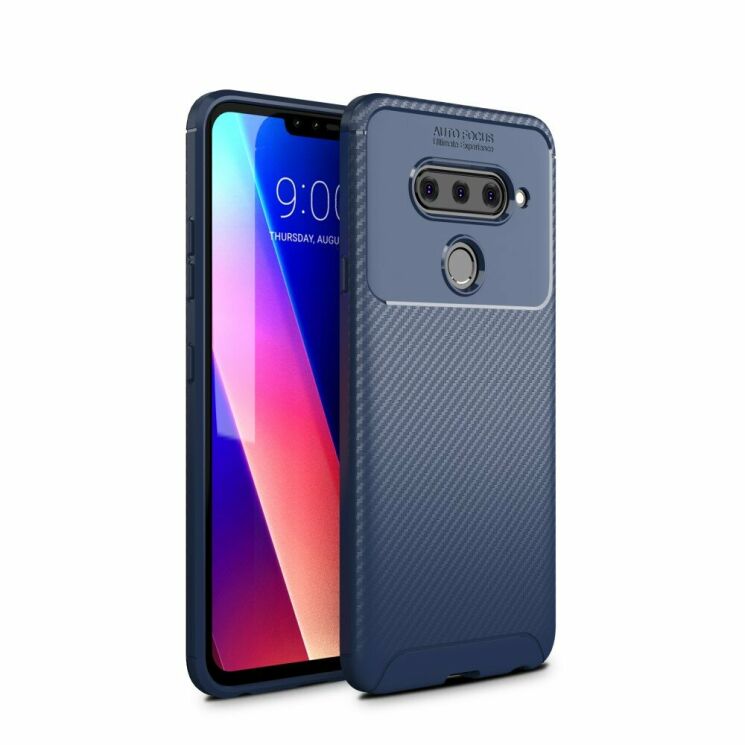 Защитный чехол Deexe Fusion для LG V40 ThinQ - Dark Blue: фото 1 из 12