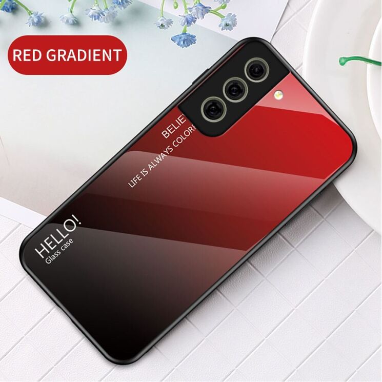Защитный чехол Deexe Gradient Color для Samsung Galaxy S21 FE (G990) - Black / Red: фото 2 из 11
