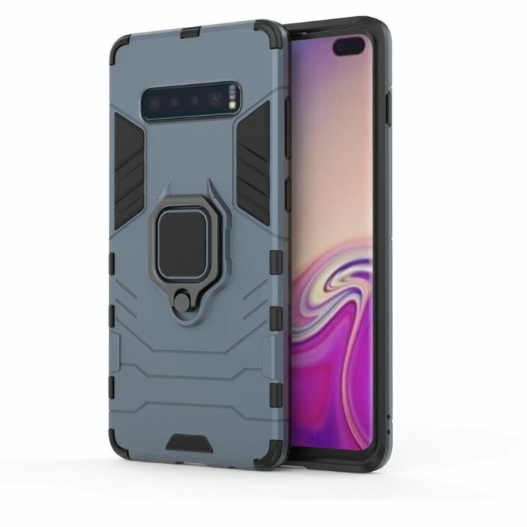 Защитный чехол Deexe Hybrid Case для Samsung Galaxy S10 Plus (G975) - Dark Blue: фото 5 из 5