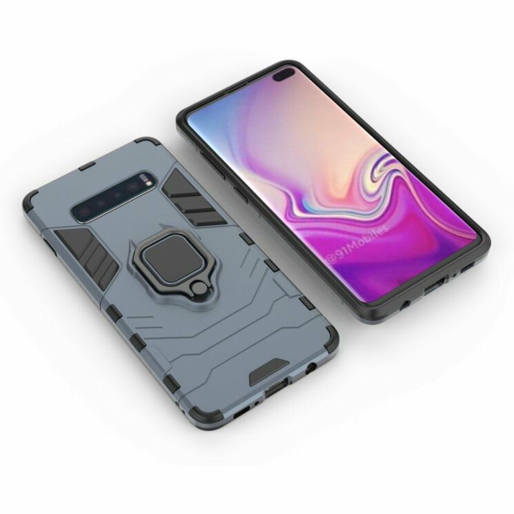 Защитный чехол Deexe Hybrid Case для Samsung Galaxy S10 Plus (G975) - Dark Blue: фото 4 из 5