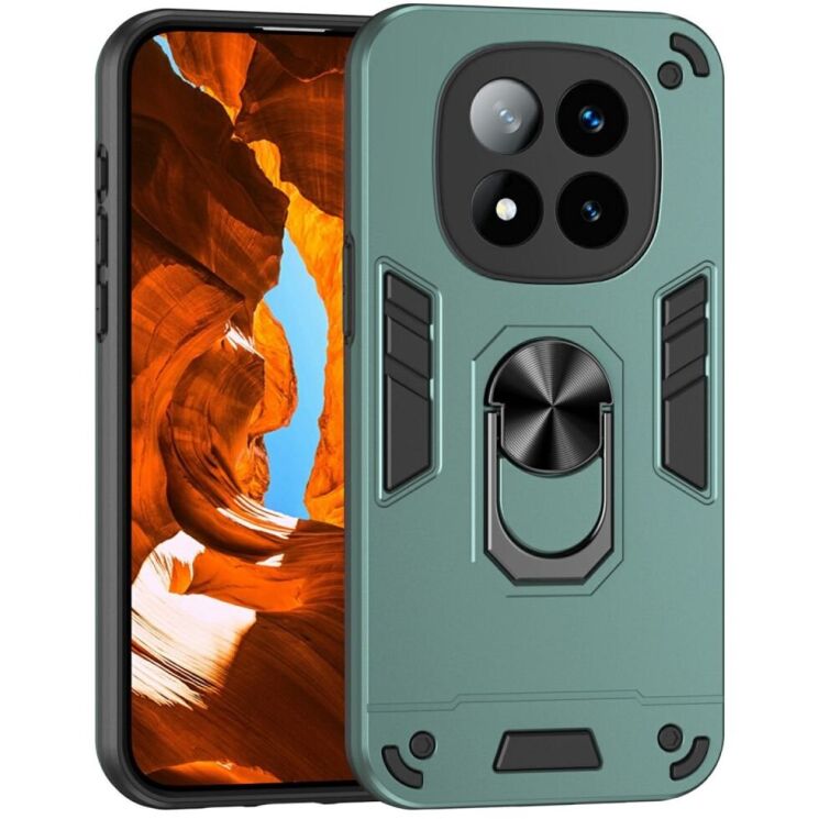 Защитный чехол Deexe Hybrid Shell для Xiaomi Redmi Note 14 Pro Plus - Green: фото 1 из 7