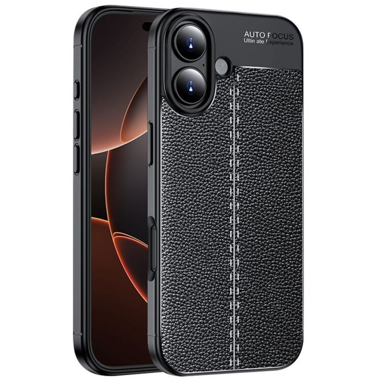 Захисний чохол Deexe Leather Cover для Apple iPhone 17 - Black: фото 1 з 1