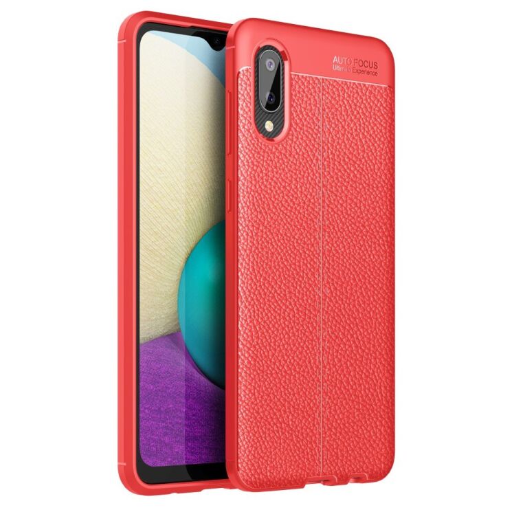 Силиконовый (TPU) чехол Deexe Leather Cover для Samsung Galaxy A02 (A022) - Red: фото 1 из 9