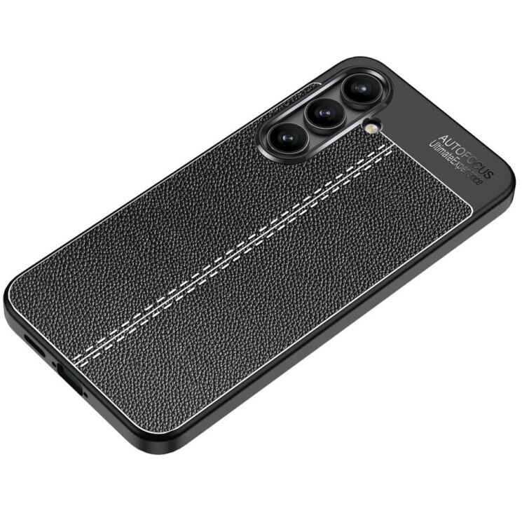 Защитный чехол Deexe Leather Cover для Samsung Galaxy S24 FE (S721) - Black: фото 3 из 9