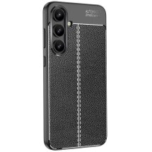 Защитный чехол Deexe Leather Cover для Samsung Galaxy S24 FE (S721) - Black: фото 1 из 9