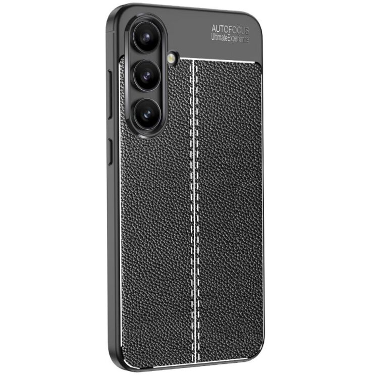 Защитный чехол Deexe Leather Cover для Samsung Galaxy S24 FE (S721) - Black: фото 1 из 9