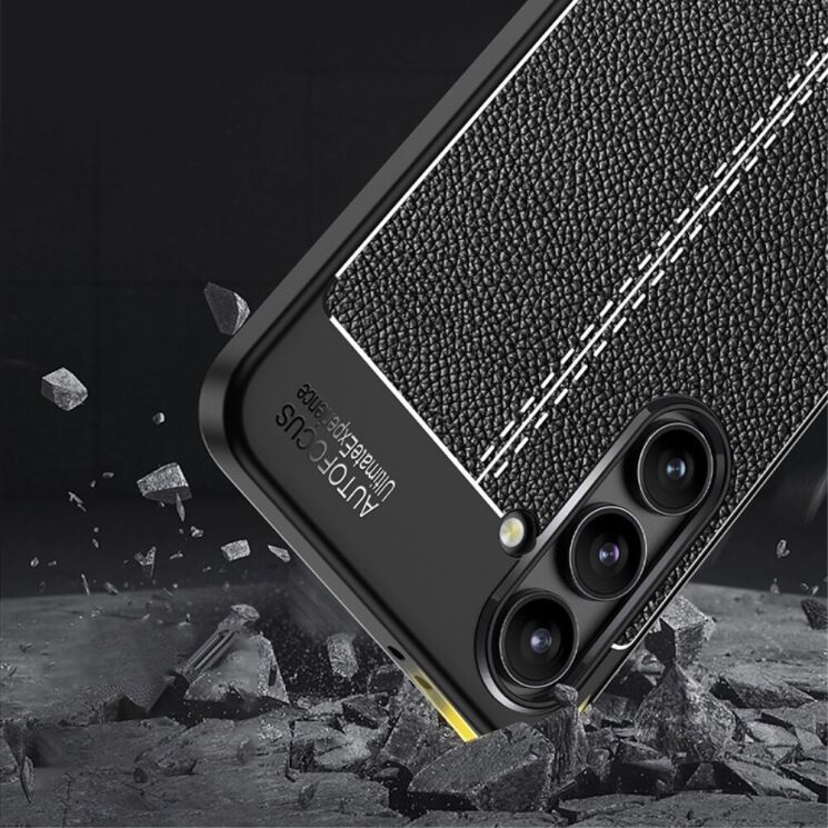 Защитный чехол Deexe Leather Cover для Samsung Galaxy S24 FE (S721) - Black: фото 5 из 9