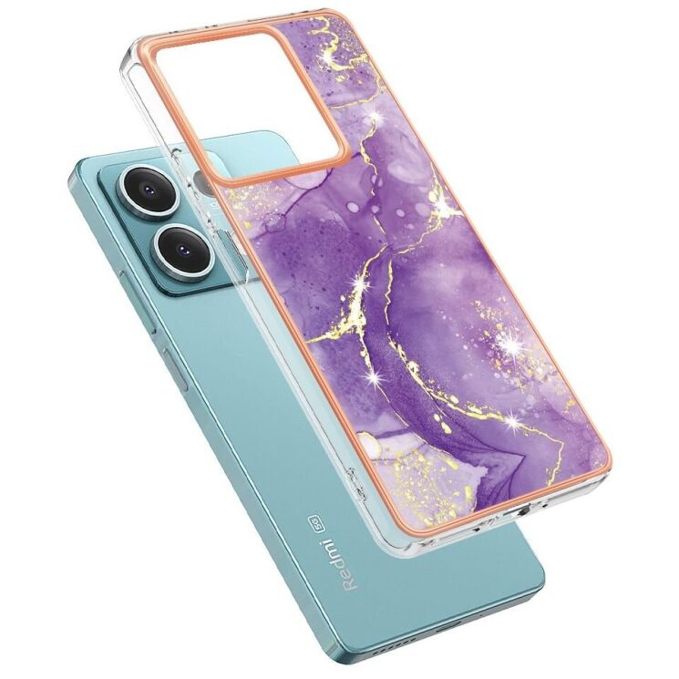 Защитный чехол Deexe Marble Style для Xiaomi Redmi Note 13 5G - Purple: фото 2 из 6