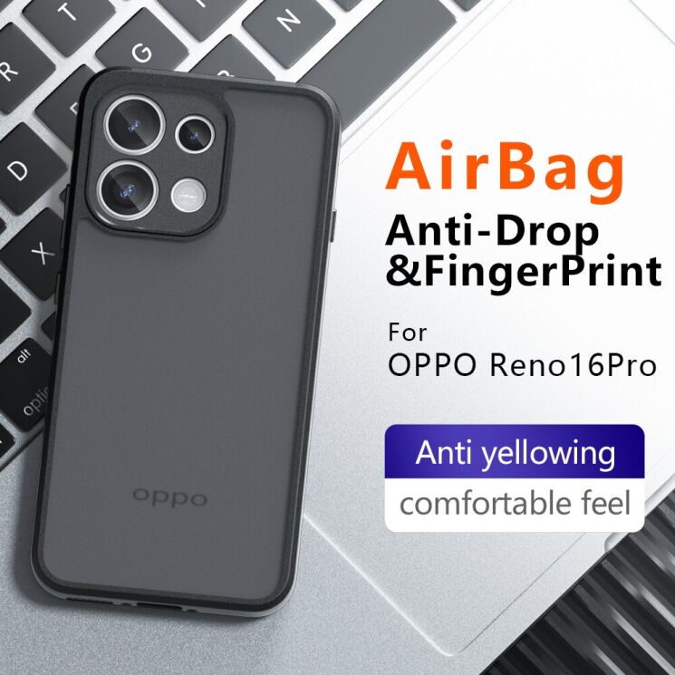 Защитный чехол Deexe Matte Skin для OPPO Reno 16 F/FS - Transparent Black: фото 6 из 14
