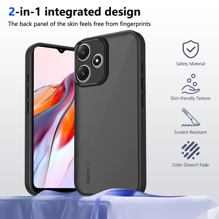 Захисний чохол Deexe Matte Skin для Xiaomi Redmi Note 17 Pro - Transparent Black: фото 2 з 8