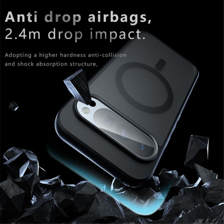 Защитный чехол Deexe Matte Skin with MagSafe для Google Pixel 9 / 9 Pro - Black: фото 3 из 10