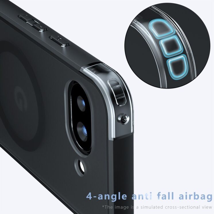 Захисний чохол Deexe Matte Skin with MagSafe для Google Pixel 9a - Black: фото 5 з 12