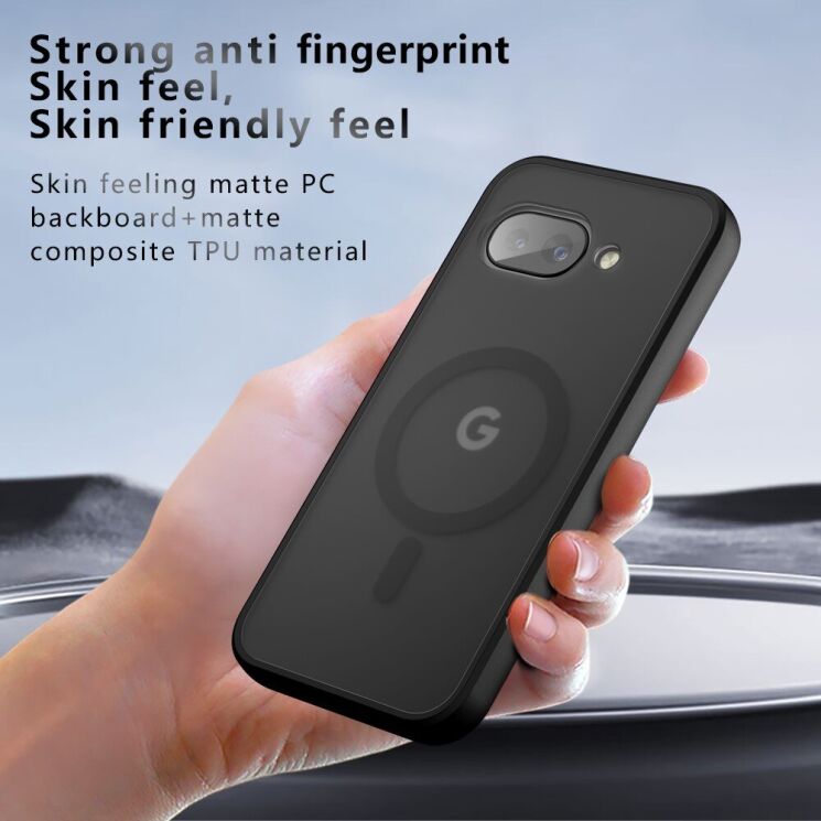 Захисний чохол Deexe Matte Skin with MagSafe для Google Pixel 9a - Black: фото 3 з 12