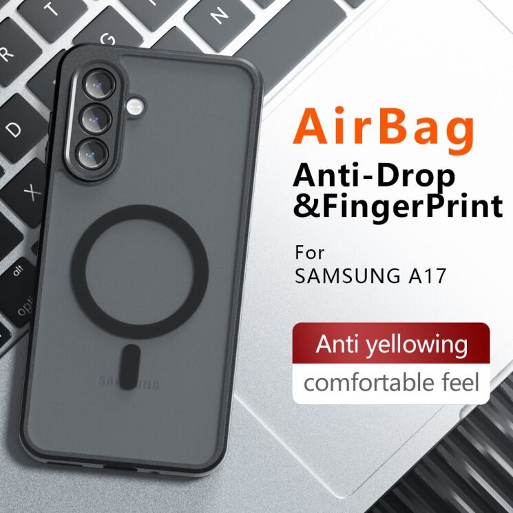 Защитный чехол Deexe Matte Skin with MagSafe для Samsung Galaxy A17 (A175) - Black: фото 11 из 11