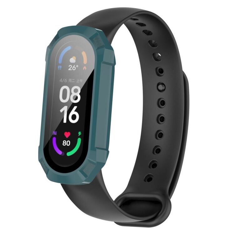 Защитный чехол Deexe Protective Frame для Xiaomi Mi Band 7 - Pine Needle Green: фото 1 из 6