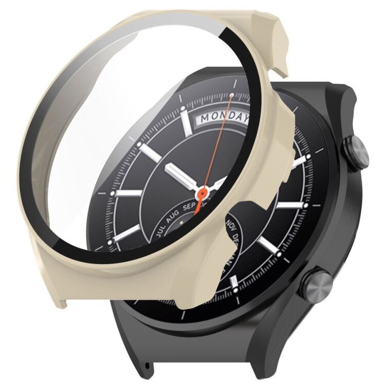 Защитный чехол Deexe Protective Frame для Xiaomi Watch S1 - Ivory White: фото 1 из 9