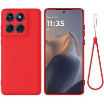 Защитный чехол Deexe Silicone Case для Motorola Edge 60 Pro - Red: фото 1 из 8