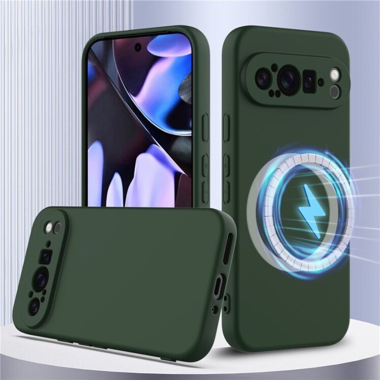 Защитный чехол Deexe Silicone Case with MagSafe для Google Pixel 9 Pro XL - Dark Green: фото 2 из 9