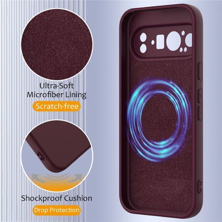Защитный чехол Deexe Silicone Case with MagSafe для Google Pixel 9 Pro XL - Dark Green: фото 8 из 9