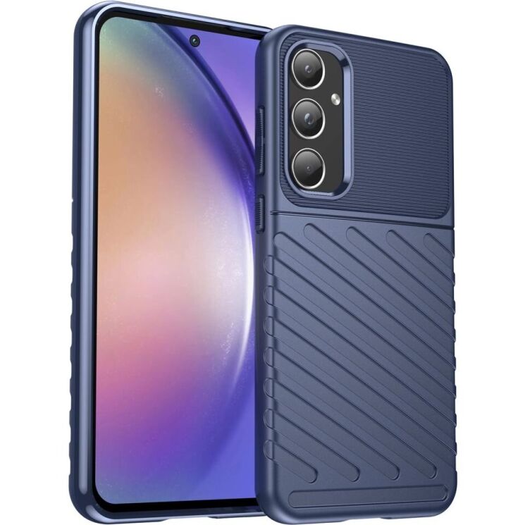 Защитный чехол Deexe Thunder Series для Samsung Galaxy A55 (A556) - Blue: фото 1 из 8