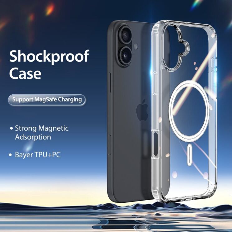 Защитный чехол DUX DUCIS Clin Series MagSafe для Apple iPhone 16 - Transparent: фото 4 из 13