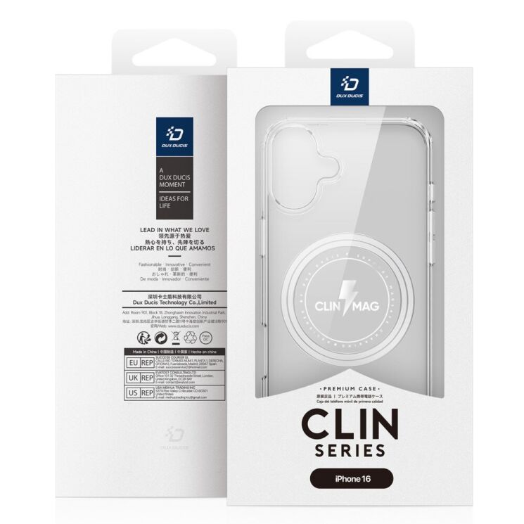Защитный чехол DUX DUCIS Clin Series MagSafe для Apple iPhone 16 - Transparent: фото 13 из 13