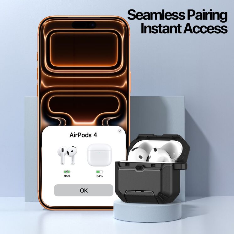 Захисний чохол DUX DUCIS PECS Series для AirPods 4 - Black: фото 11 з 13
