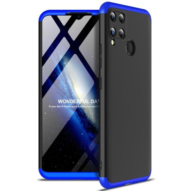 Защитный чехол GKK Double Dip Case для Realme C15 - Black / Blue: фото 1 из 12