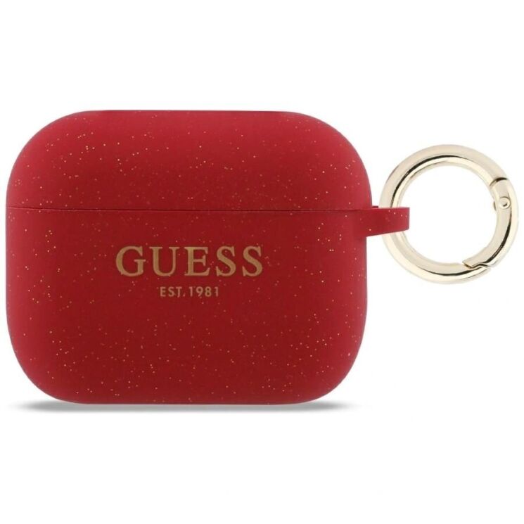 Защитный чехол Guess Silicone Glitter Ring для AirPods Pro 3 (GUAP3SGGEF) - Fuchsia: фото 1 из 4
