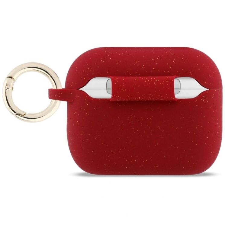 Защитный чехол Guess Silicone Glitter Ring для AirPods Pro 3 (GUAP3SGGEF) - Fuchsia: фото 2 из 4