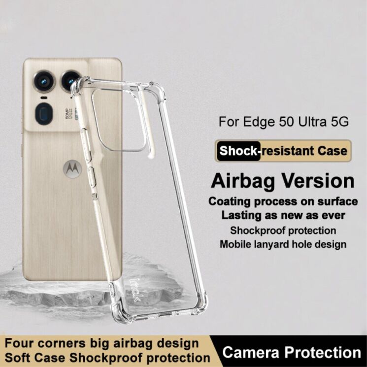 Защитный чехол IMAK Airbag MAX Case для Motorola Edge 50 Ultra - Transparent: фото 3 из 5