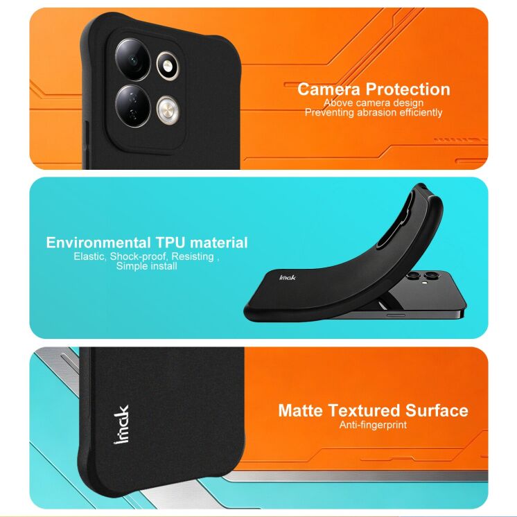 Защитный чехол IMAK Airbag Sand Case для Xiaomi Redmi 17 - Matte Black: фото 7 из 8