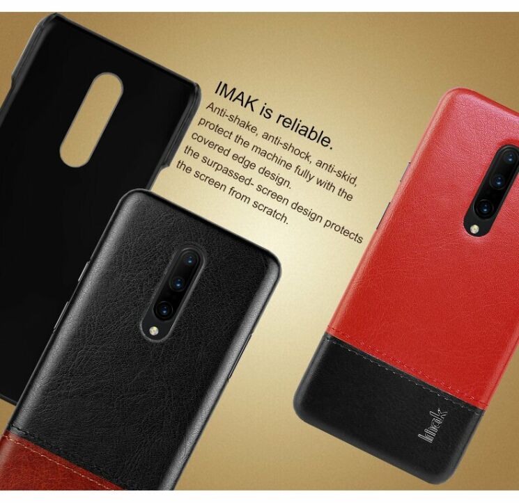 Захисний чохол IMAK Leather Series для OnePlus 7 Pro - Black: фото 12 з 14