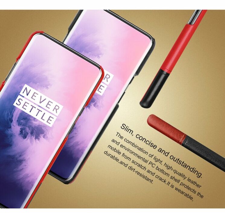 Захисний чохол IMAK Leather Series для OnePlus 7 Pro - Black: фото 8 з 14