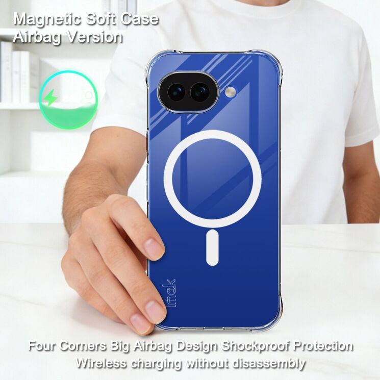 Защитный чехол IMAK Space Shield MagSafe для Google Pixel 10a - Transparent: фото 3 из 10