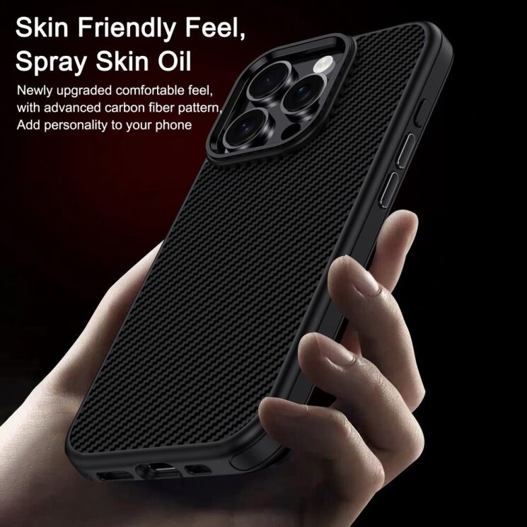 Захисний чохол IPAKY Carbon Fiber для Apple iPhone 16 Pro Max - Black: фото 5 з 10
