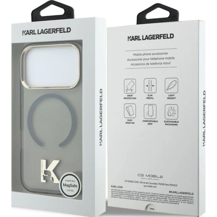 Захисний чохол Karl Lagerfeld IML K Head Logo MagSafe для iPhone 17 Pro (KLHMP17L5HTMKHDK) - Black: фото 8 з 8