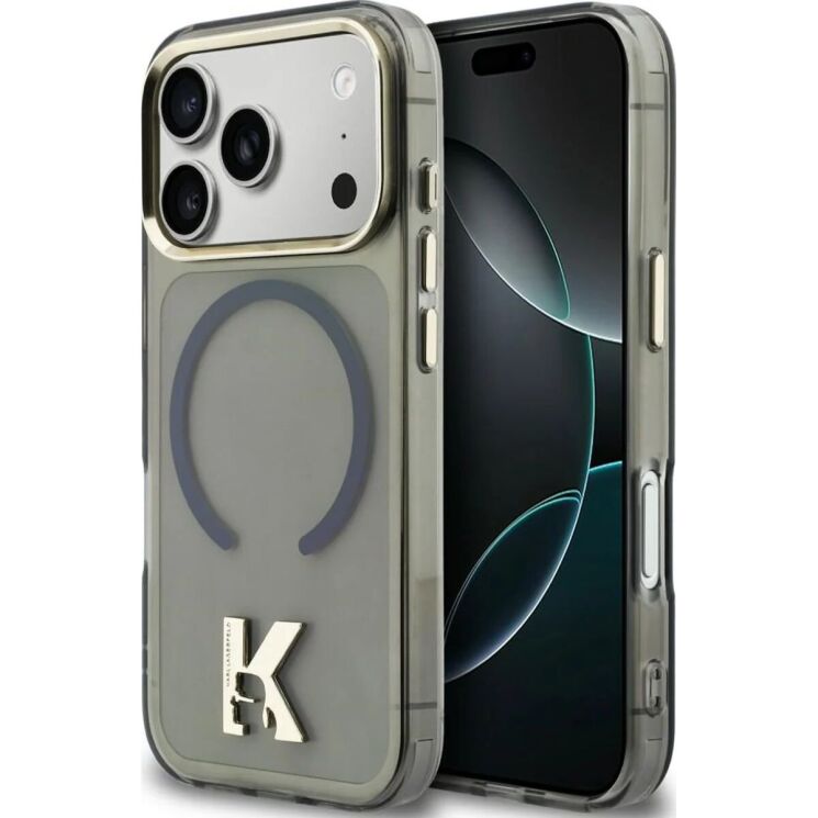 Захисний чохол Karl Lagerfeld IML K Head Logo MagSafe для iPhone 17 Pro (KLHMP17L5HTMKHDK) - Black: фото 1 з 8