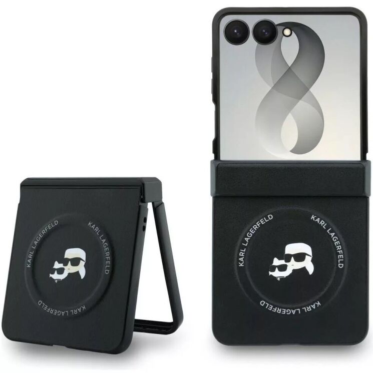 Захисний чохол Karl Lagerfeld Karl&Choupette Pins MagSafe для Samsung Galaxy Flip 8 (KLHMZF8PSMLRKCK) - Black (423575B) Захисний чохол Karl Lagerfeld Karl&Choupette Pins MagSafe для Samsung Galaxy Flip 8 (KLHMZF8PSMLRKCK) - Black: фото 1 з 7