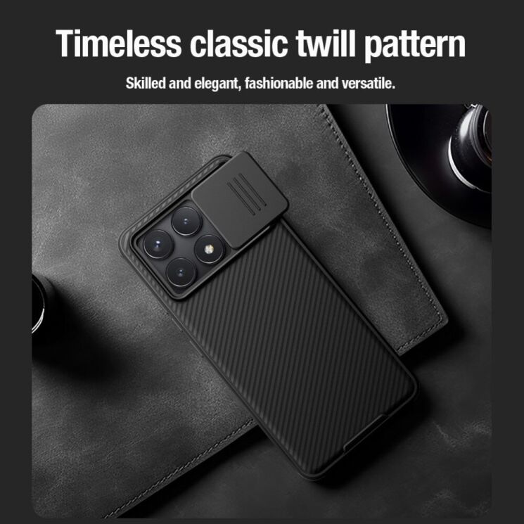 Защитный чехол NILLKIN CamShield Pro для Xiaomi Poco F6 Pro - Black: фото 10 из 11